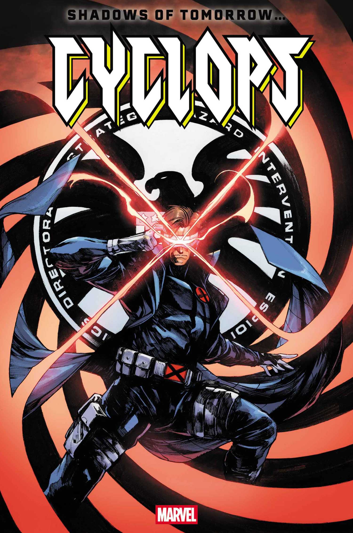 cyclops variant cover showing the x-men leader in black leather as an agent of shield