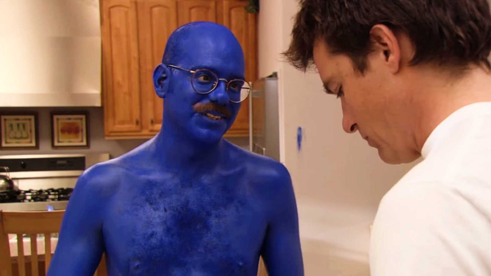 David Cross as Tobias Funke covered in blue paint in Arrested Development