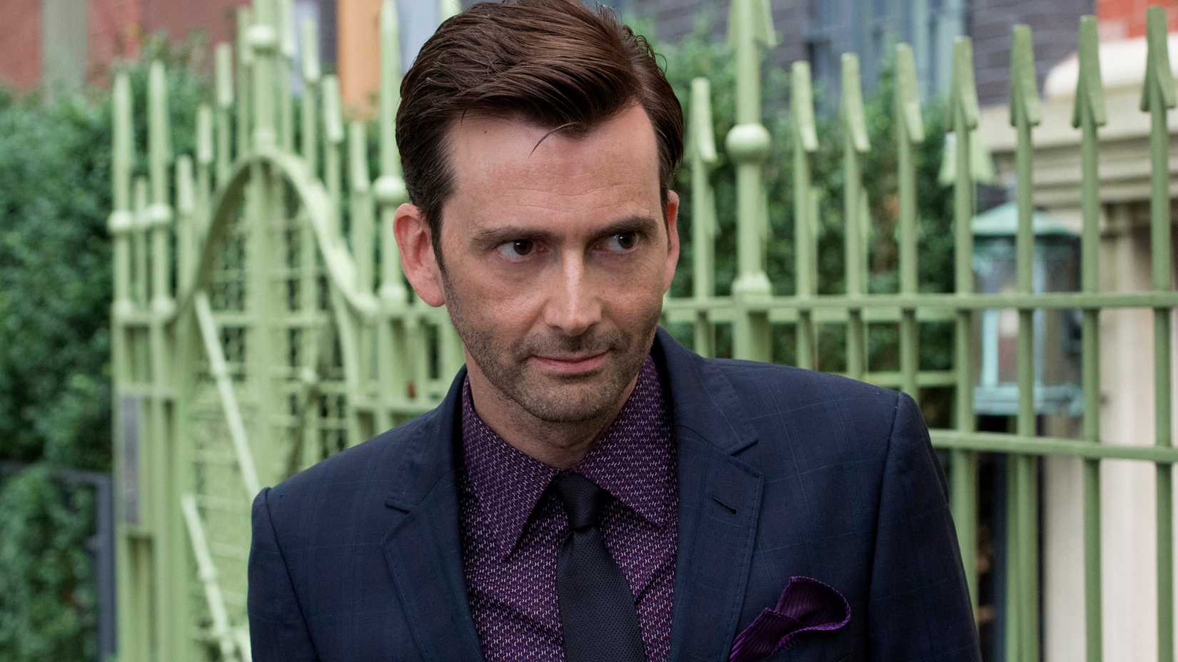 David Tennant as Kilgrave looking menacingly into the distance in Jessica Jones season 1