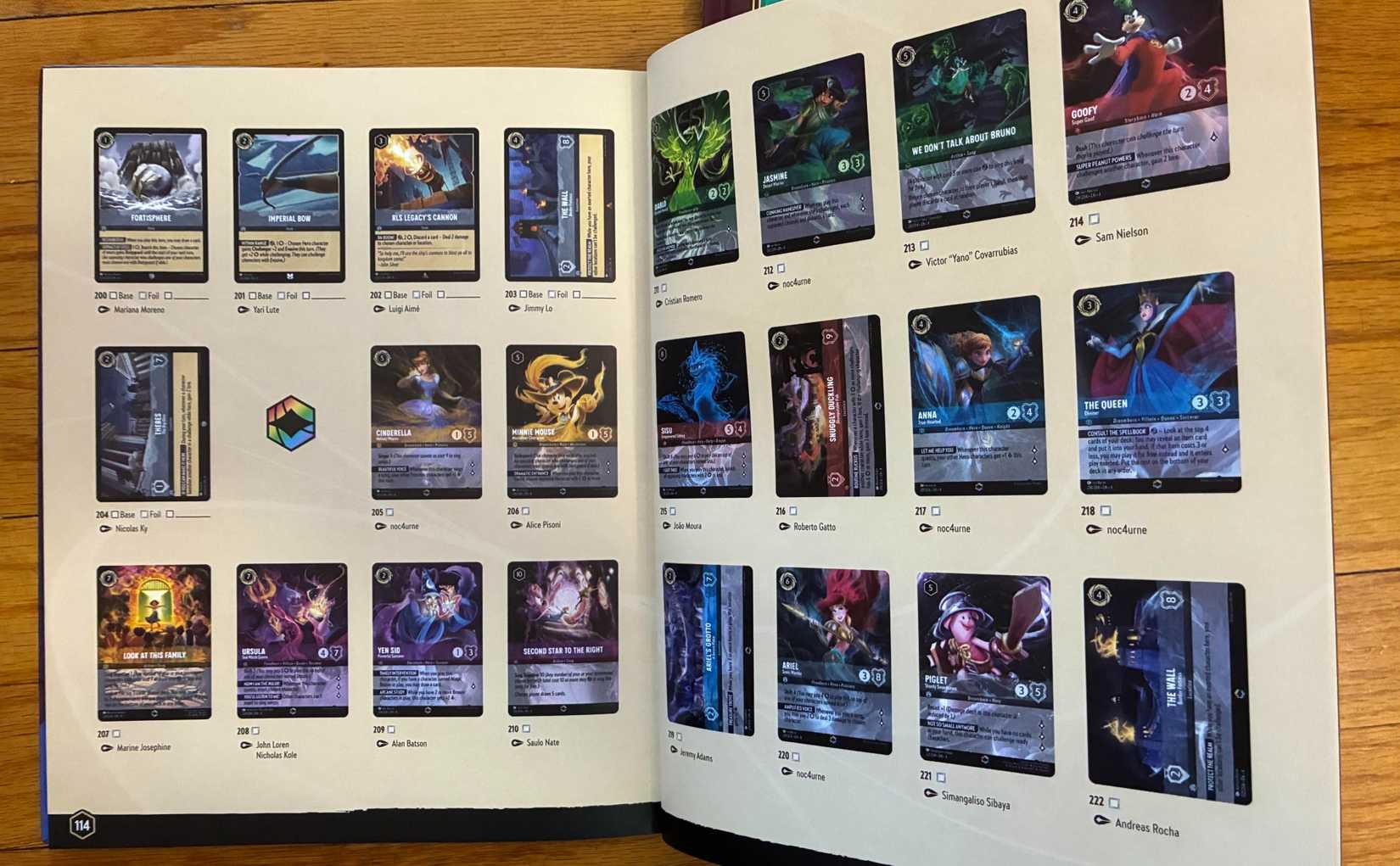 Disney Lorcana Collectors Guide book cards list