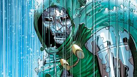 doctor doom scowling in the rain