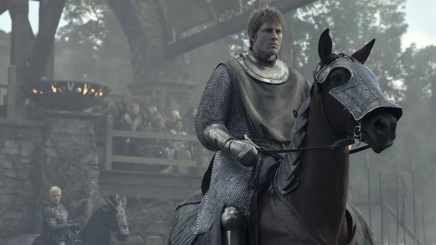 dunk peter claffey rising on his horse in a knight of the seven kingdoms
