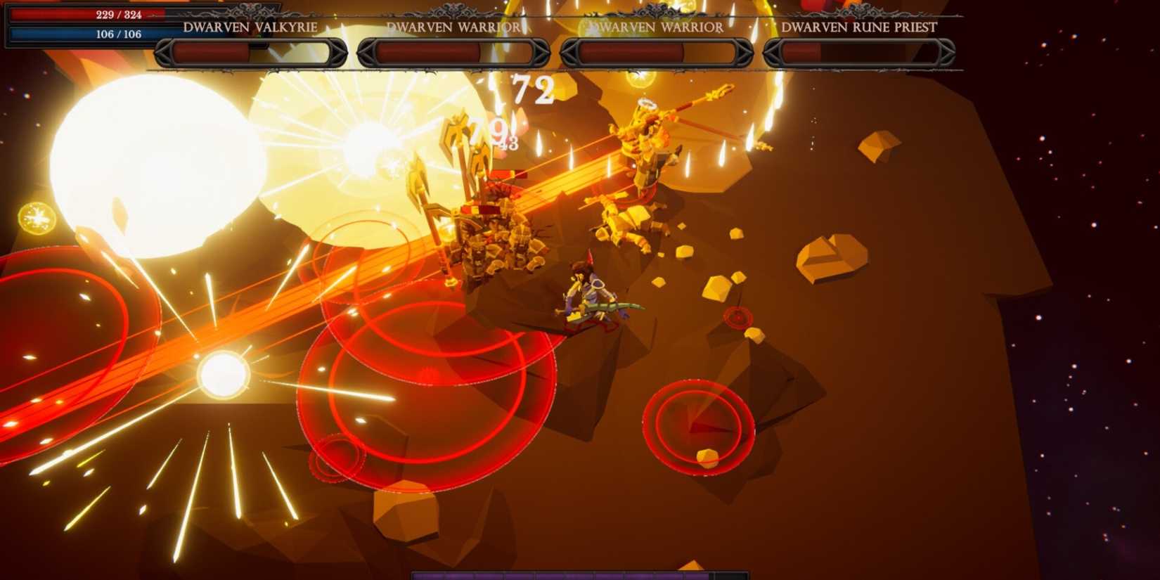 A player character faces four Dwarven enemies in Echoes of Myth.
