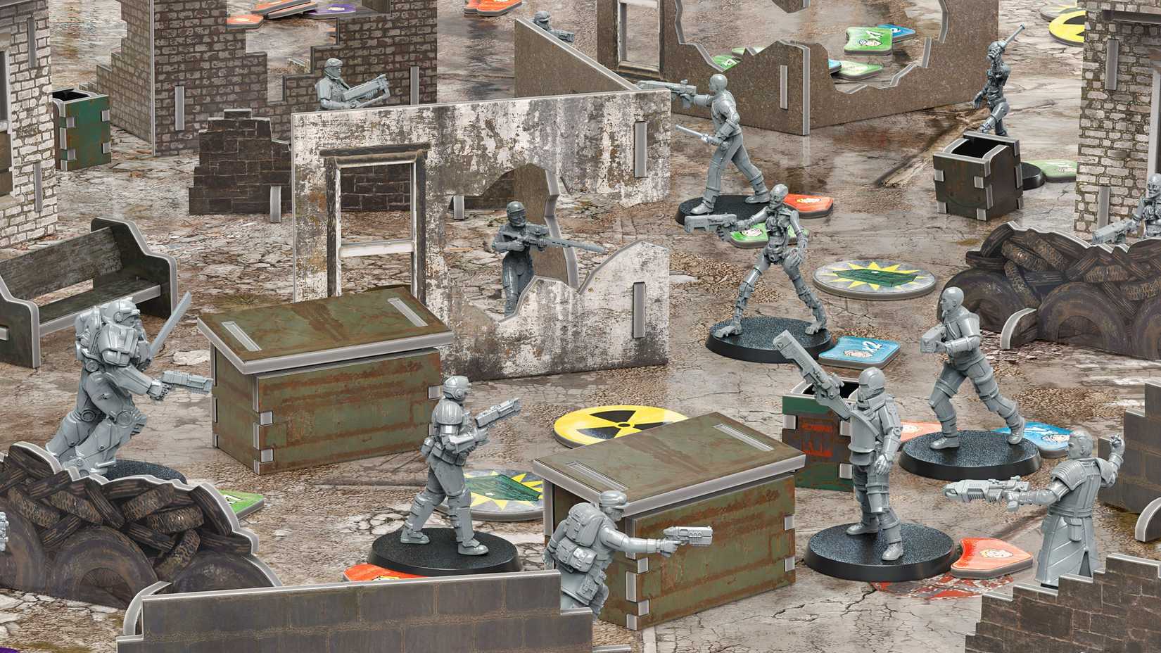 Das Bild zeigt das Brettspielset für Fallout Factions: Battle for Boston