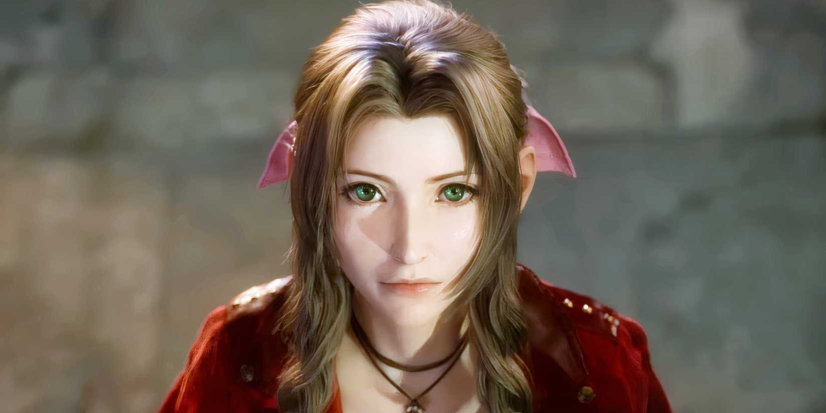 FF7 Remake main character in red
