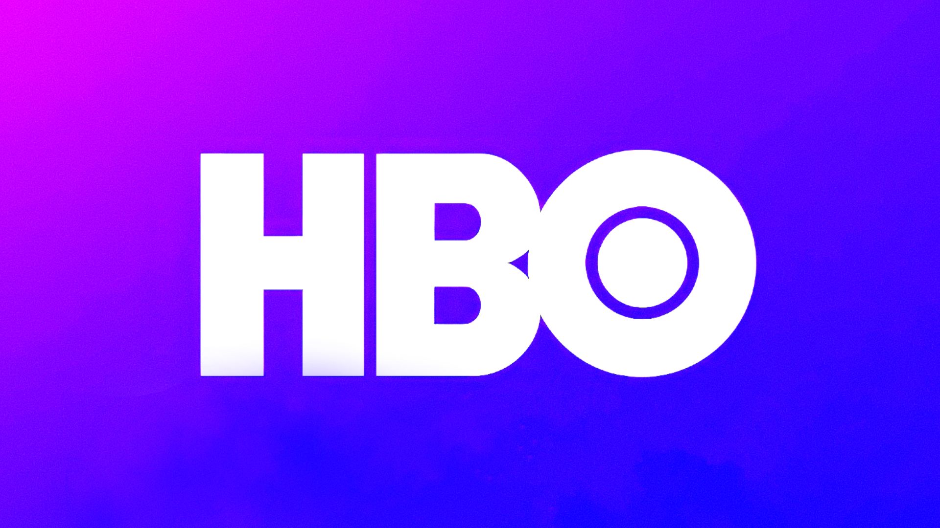 HBO Logo on a blue and fucsia background