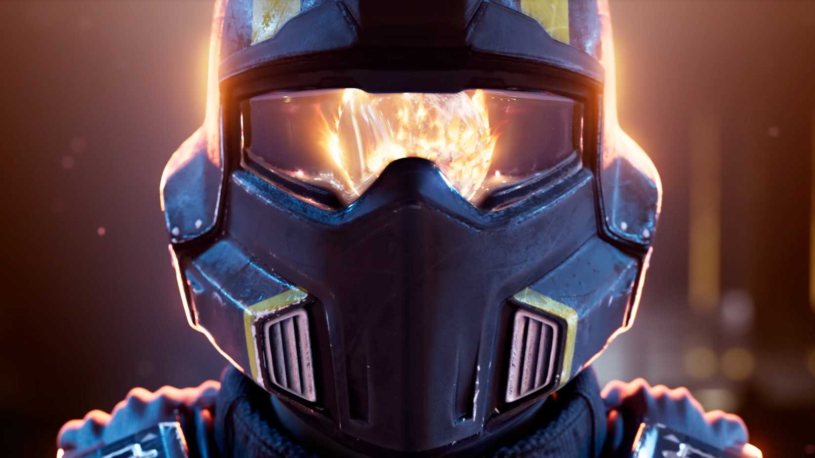 helldivers 2 heart of democracy image of a reflection in a helmet s visor