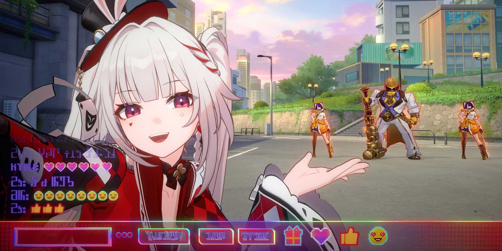 Sparxie shares a livestream with enemies in the background in Honkai Star Rail.