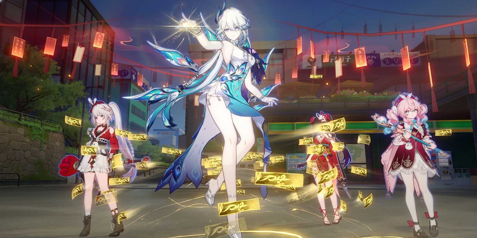 Yao Guang wird in Honkai Star Rail von Sparxie, Sparkle und Hyacine flankiert.