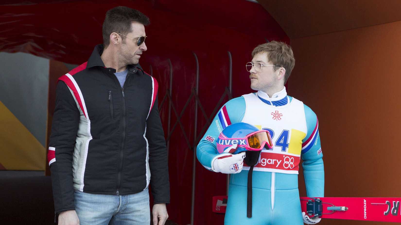 Hugh Jackman und Taron Egerton in Eddie the Eagle