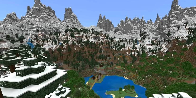 Minecraft Cozy Taiga Community base building world seed