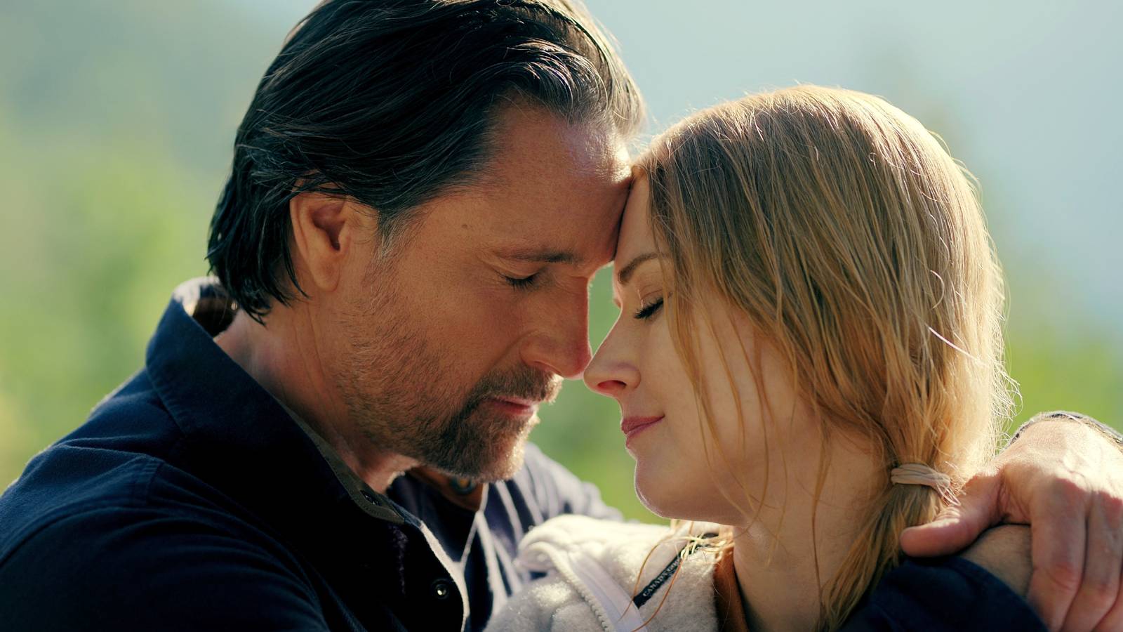 Jack and Mel touch foreheads while smiling in Virgin River season 5