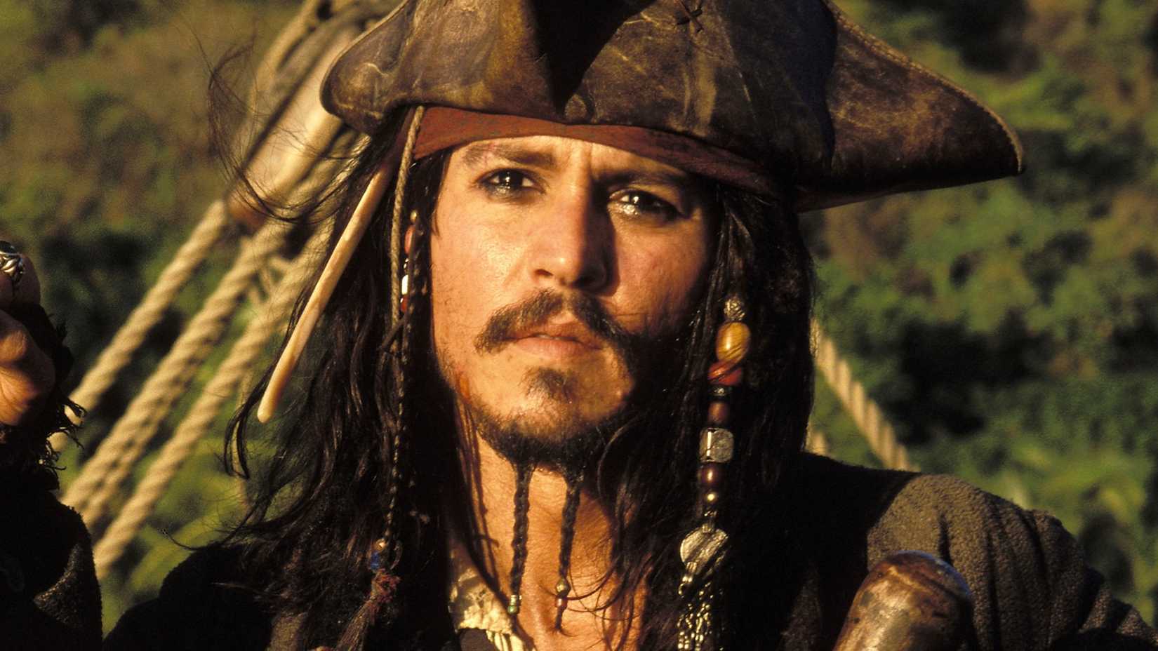 Johnny Depp as Jack Sparrow in Pirates of the Caribbean The Curse of the Black Pearl