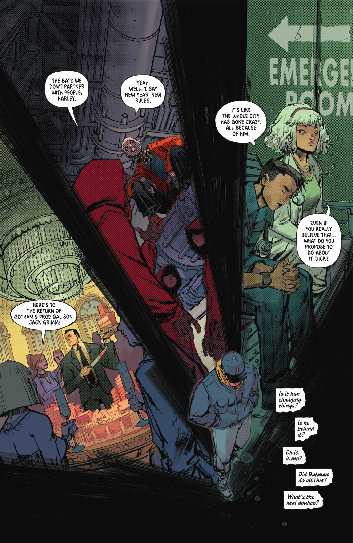 Joker, Harley Quinn, and Dick Grayson in Absolute Batman #17