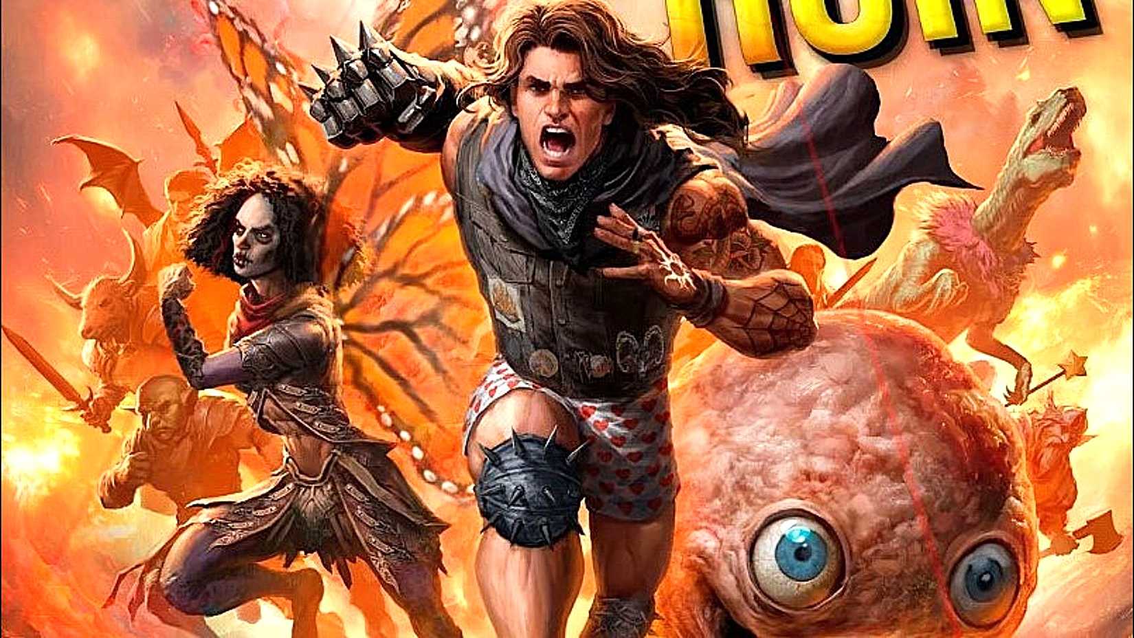 Dungeon Crawler Carl correndo de cueca com estampa de coração