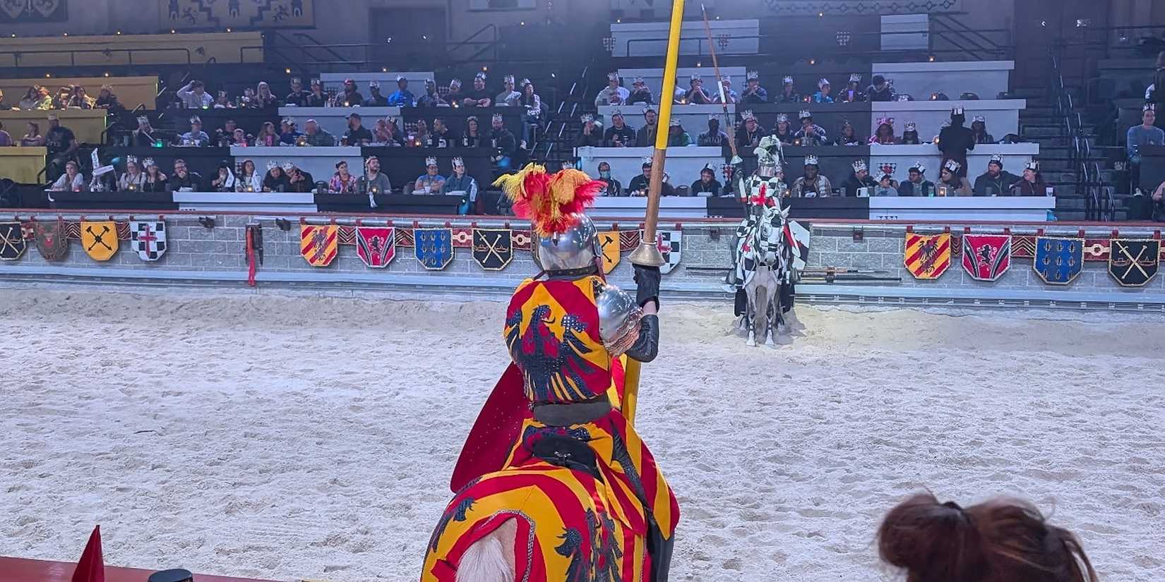 Ritter, die im Mittelalter gegeneinander antreten