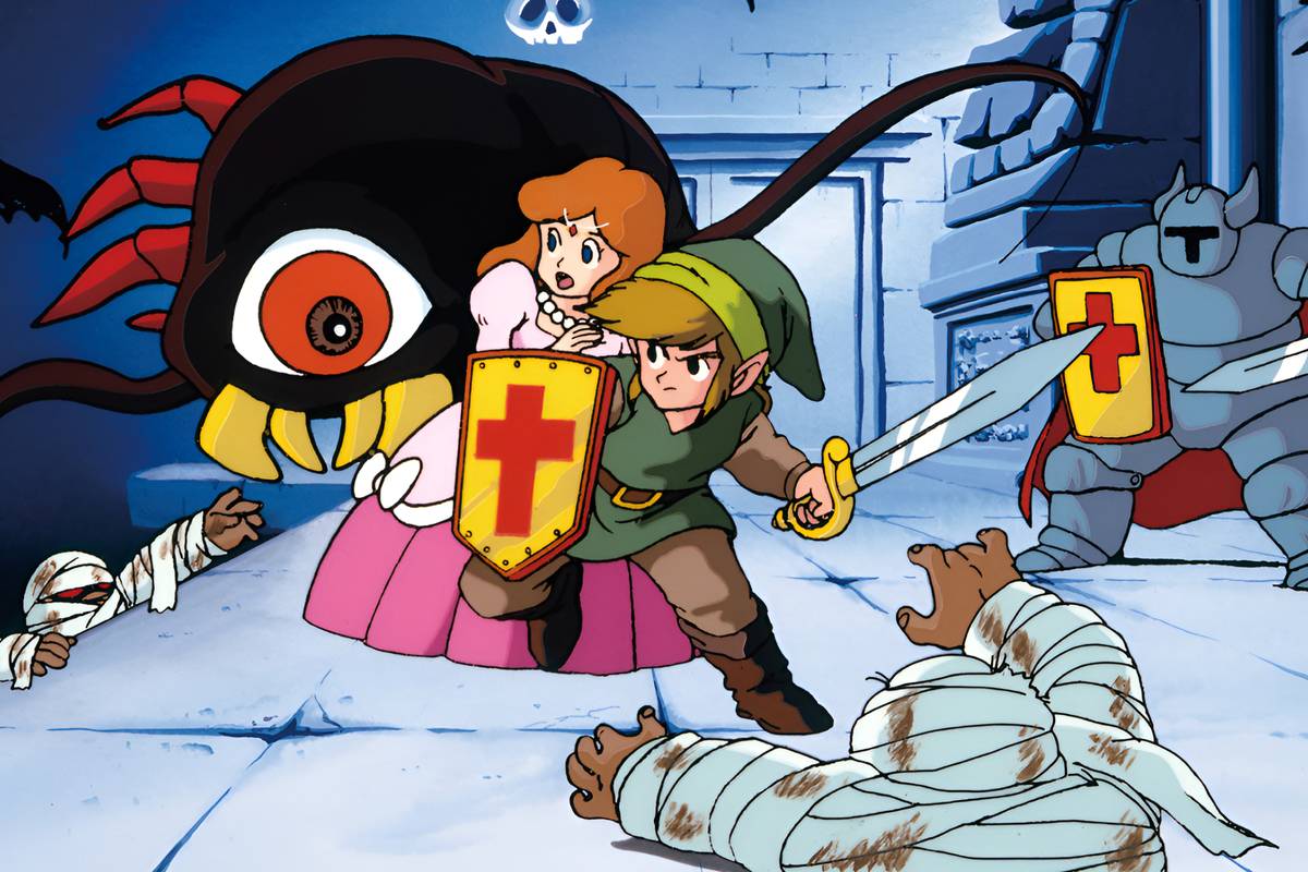 Detailed view of the Zelda Mod gameplay with Link and Shadow exploring Hyrule