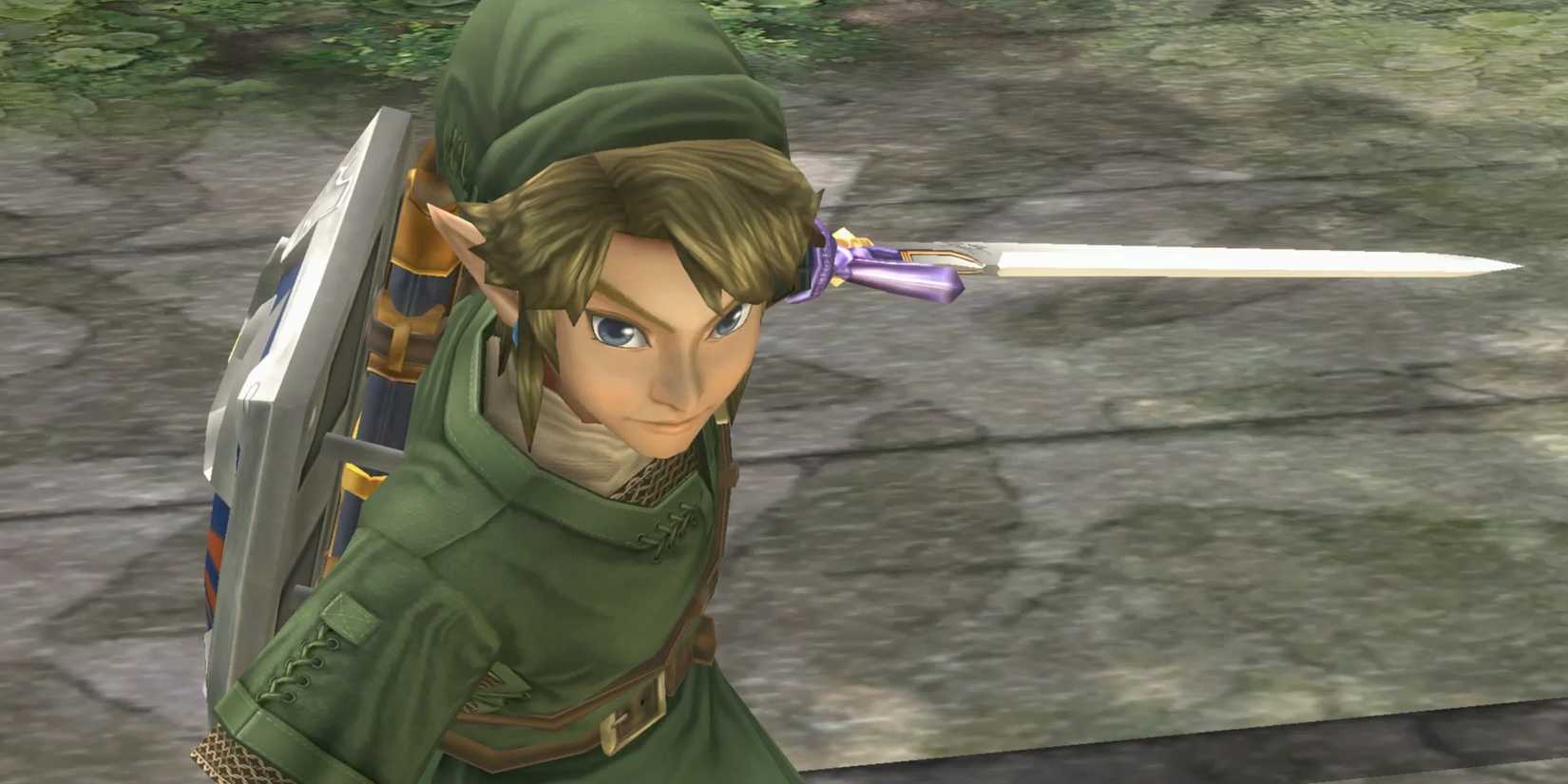 Link brandishing the Master Sword Twilight Princess HD