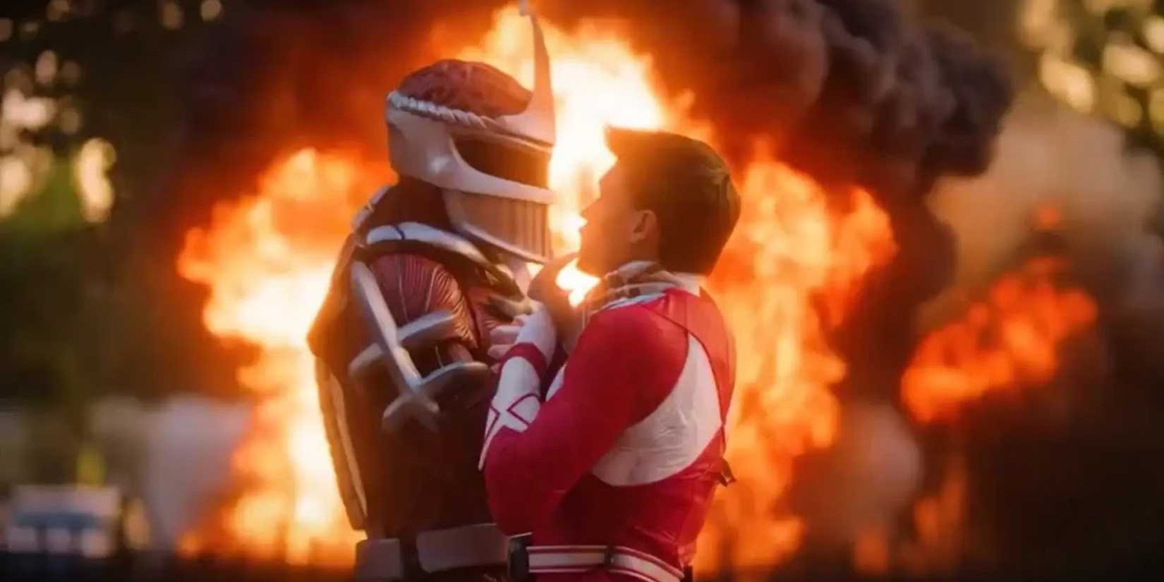 Lord Zedd squaring off with the Red Ranger in the Ninja Kidz trailer