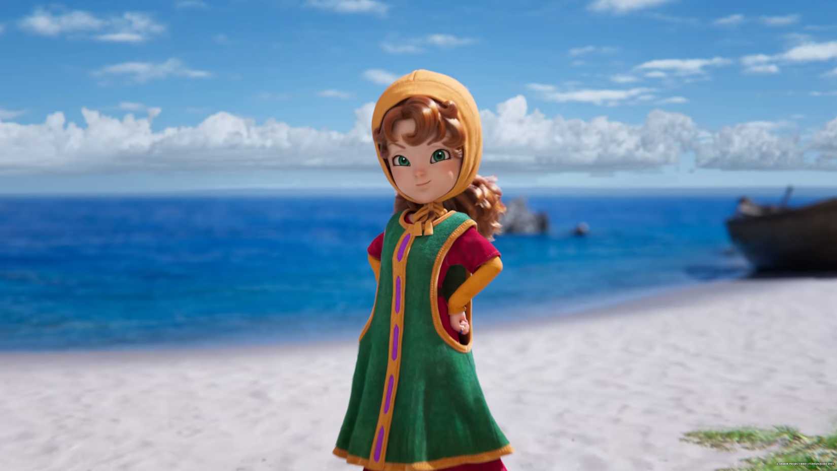 Maribel on the beach in DQ7 Reimagined.