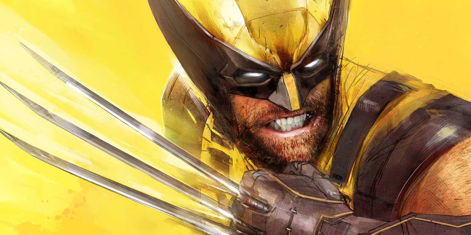 Marvel's Wolverine cover art closeup showing Logan in his iconic yellow costume, grimacing with his blades out.