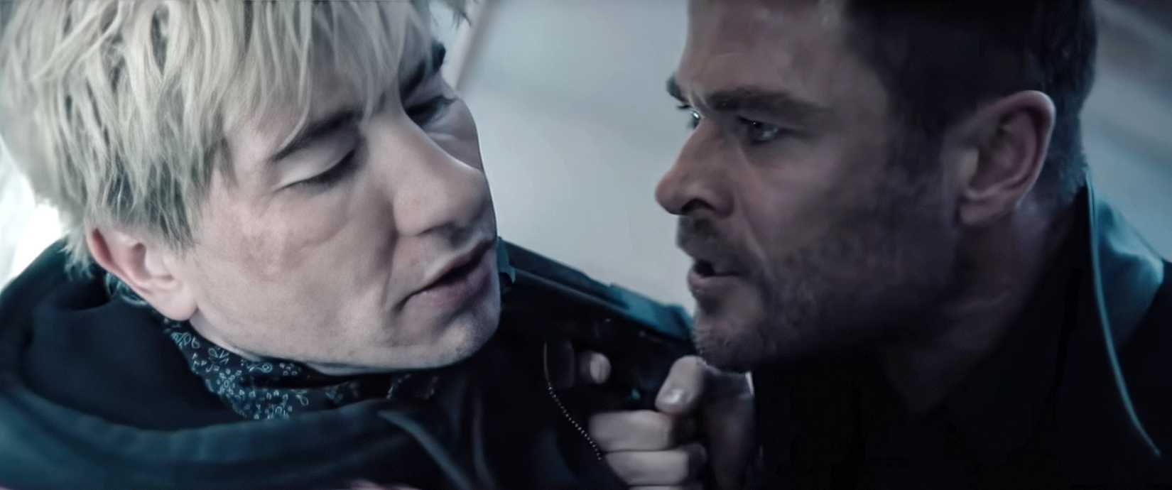 CRIME 101, from left: Barry Keoghan, Chris Hemsworth, 2026. © Amazon MGM Studios