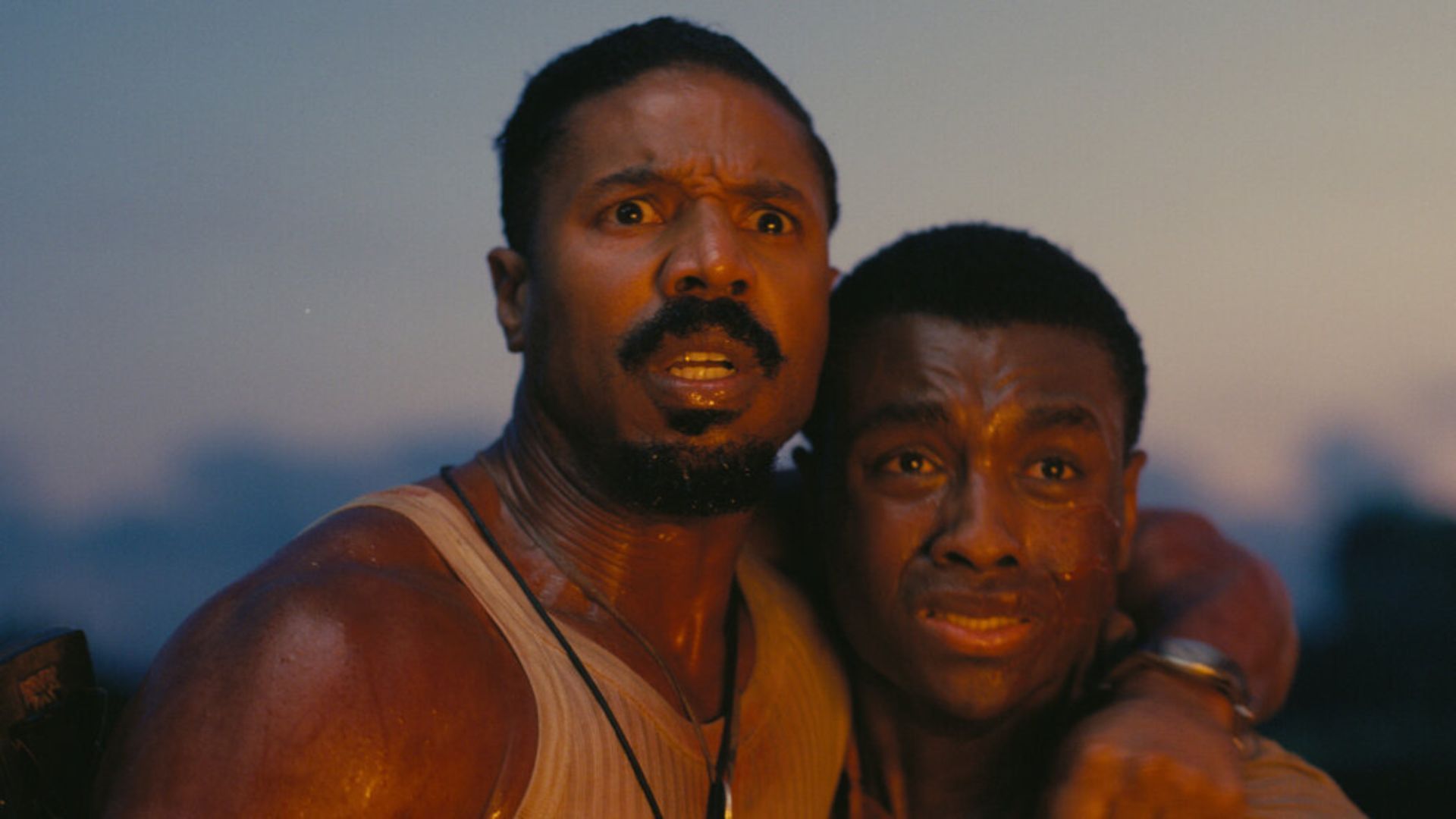 Michael B Jordan as the Smoke with Miles Caton as Samuel Sammie in Sinners