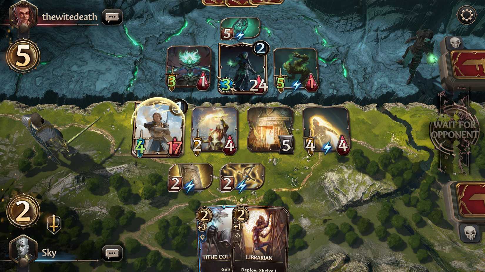Ein Screenshot einer Schlacht aus dem Might and Magic CCG