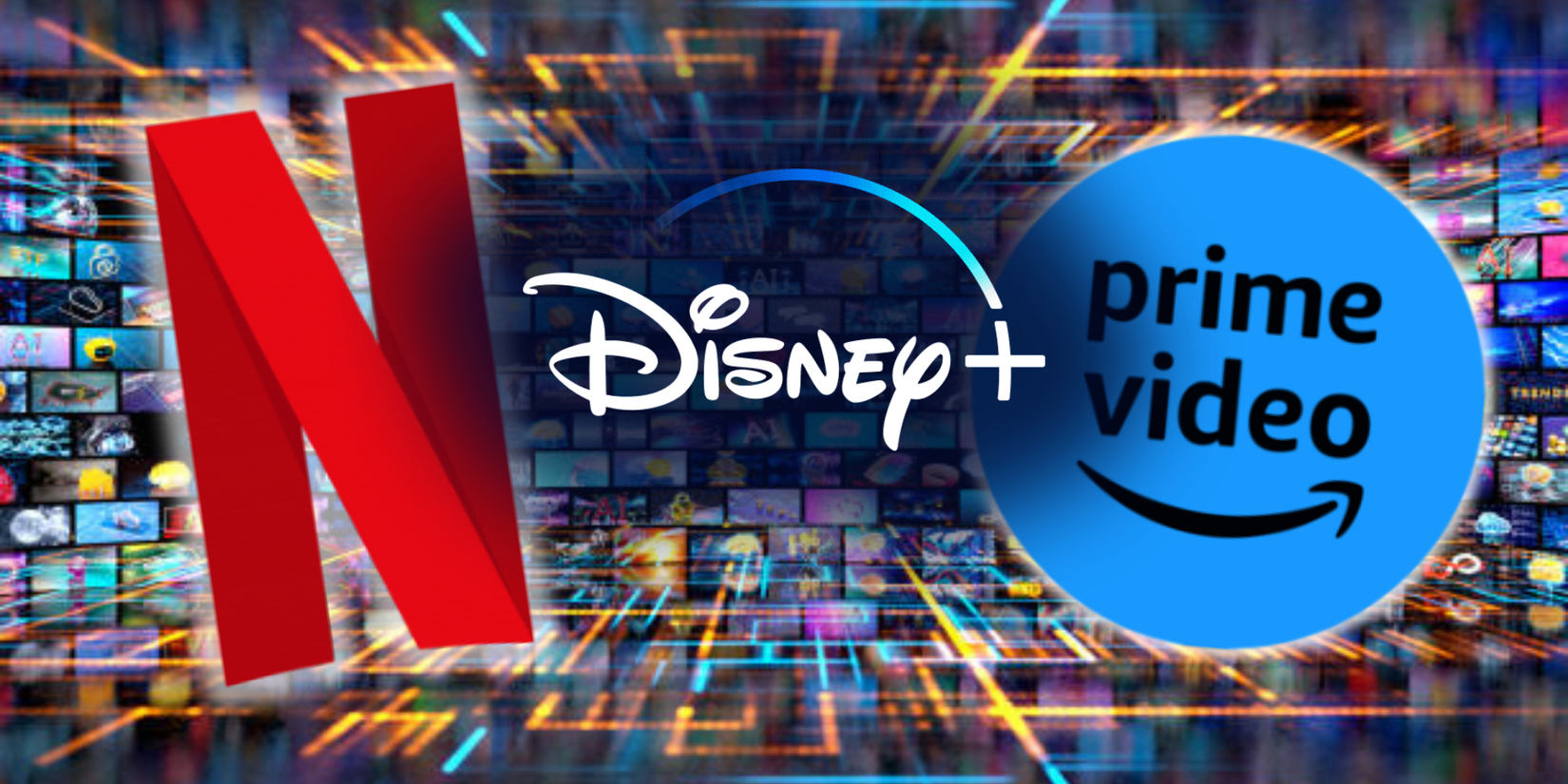 Netflix's Prime Video Original Series Is Changing Streaming 2 Netflix, Disney Plus, Disney+, and Amazon Prime Video logos in front of a streaming service background - featured image