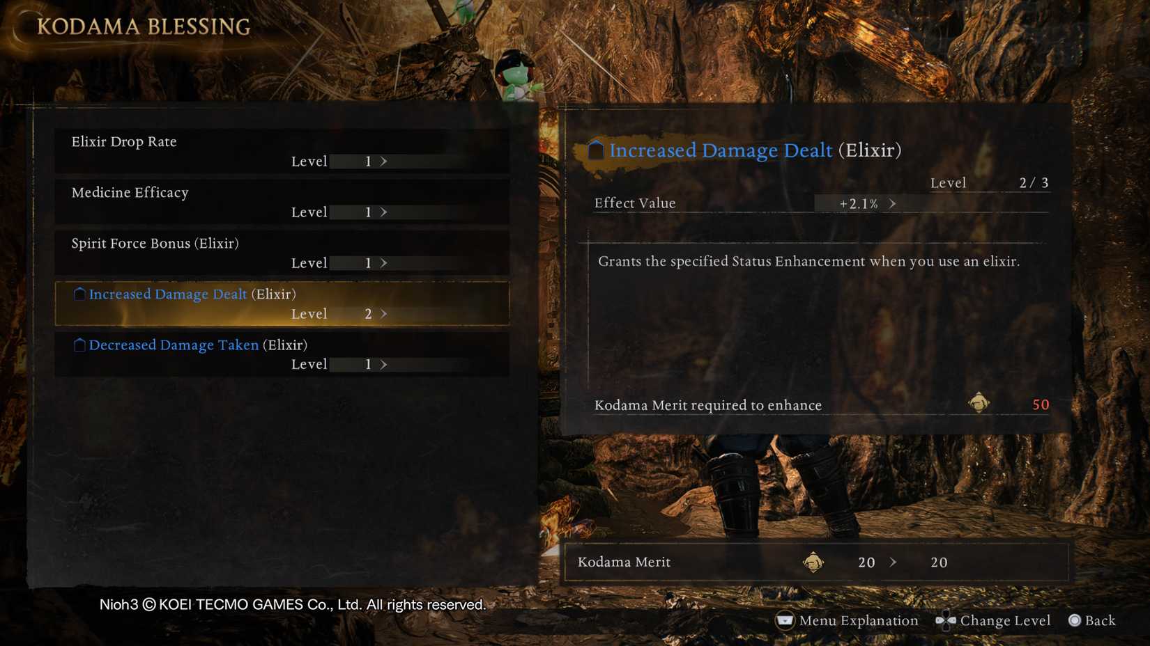 Nioh 3 Segensmenü Kodama