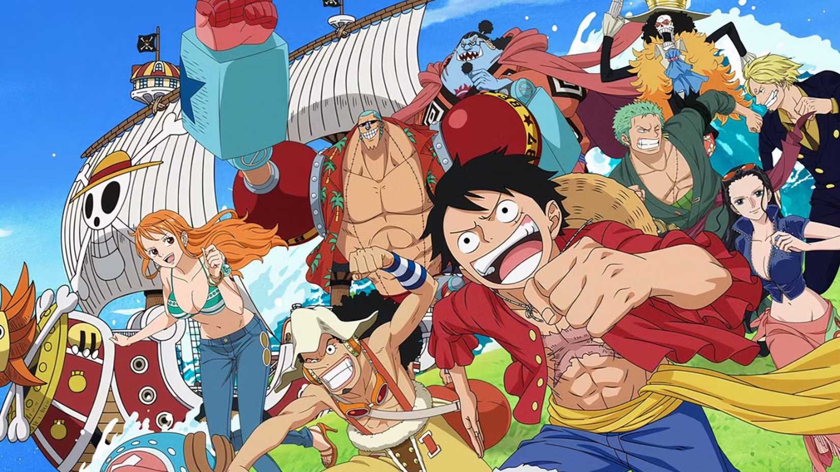 10 Must-Watch Anime Classics You Can Stream Right Now Totally Free (No Catch) 3 One Piece's Straw Hat Crew, including Luffy, smiling and running toward the viewer.