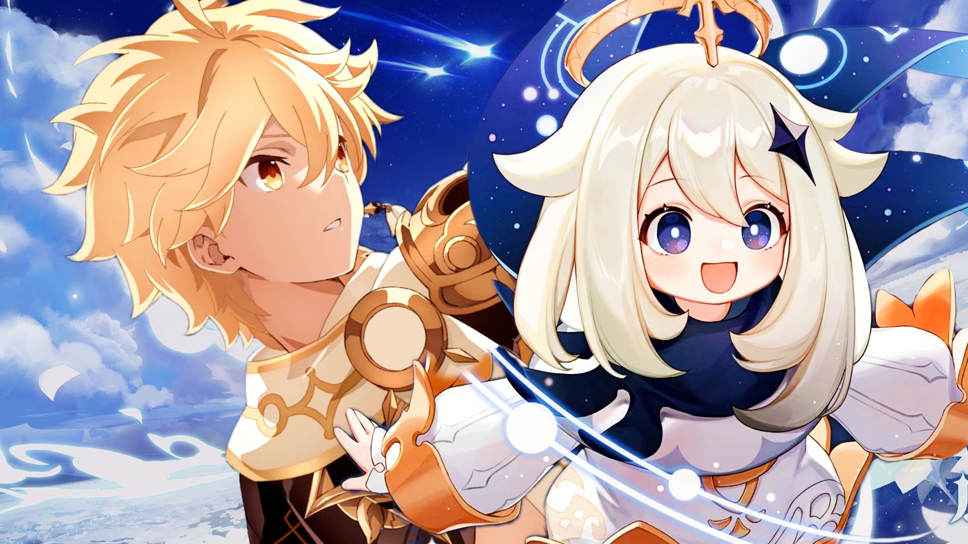 Paimon and Aether from Genshin Impact