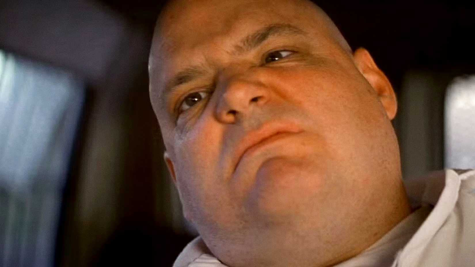 Pruitt Taylor Vince's Malcolm Rivers tries to escape from a police van in Identity