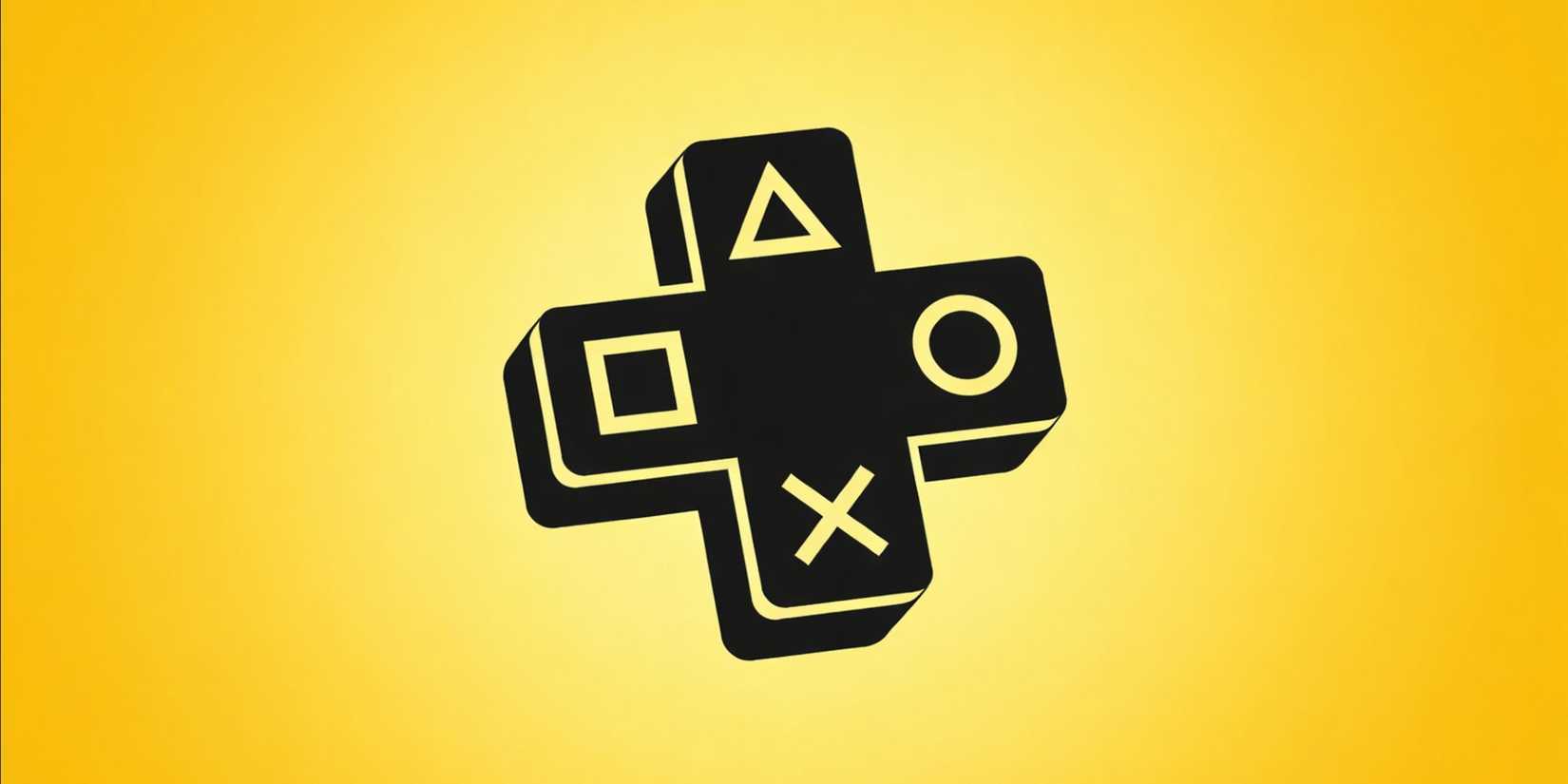 PS Plus logo black on yellow background