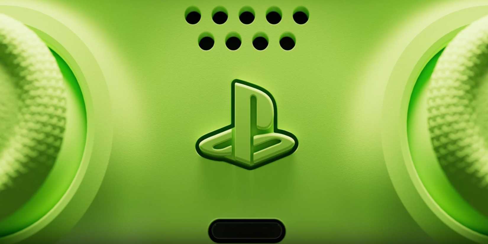PS5 Extreme closeup new green hyperpop controller