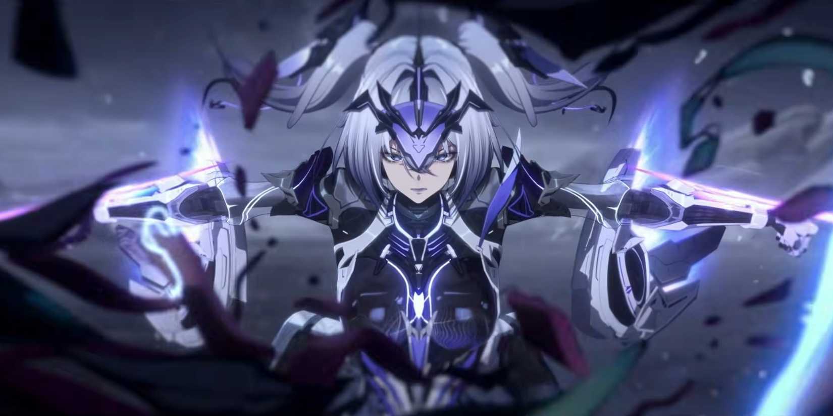 Rosetta aus Punishing Grey Raven schneidet einen Feind in zwei Hälften.