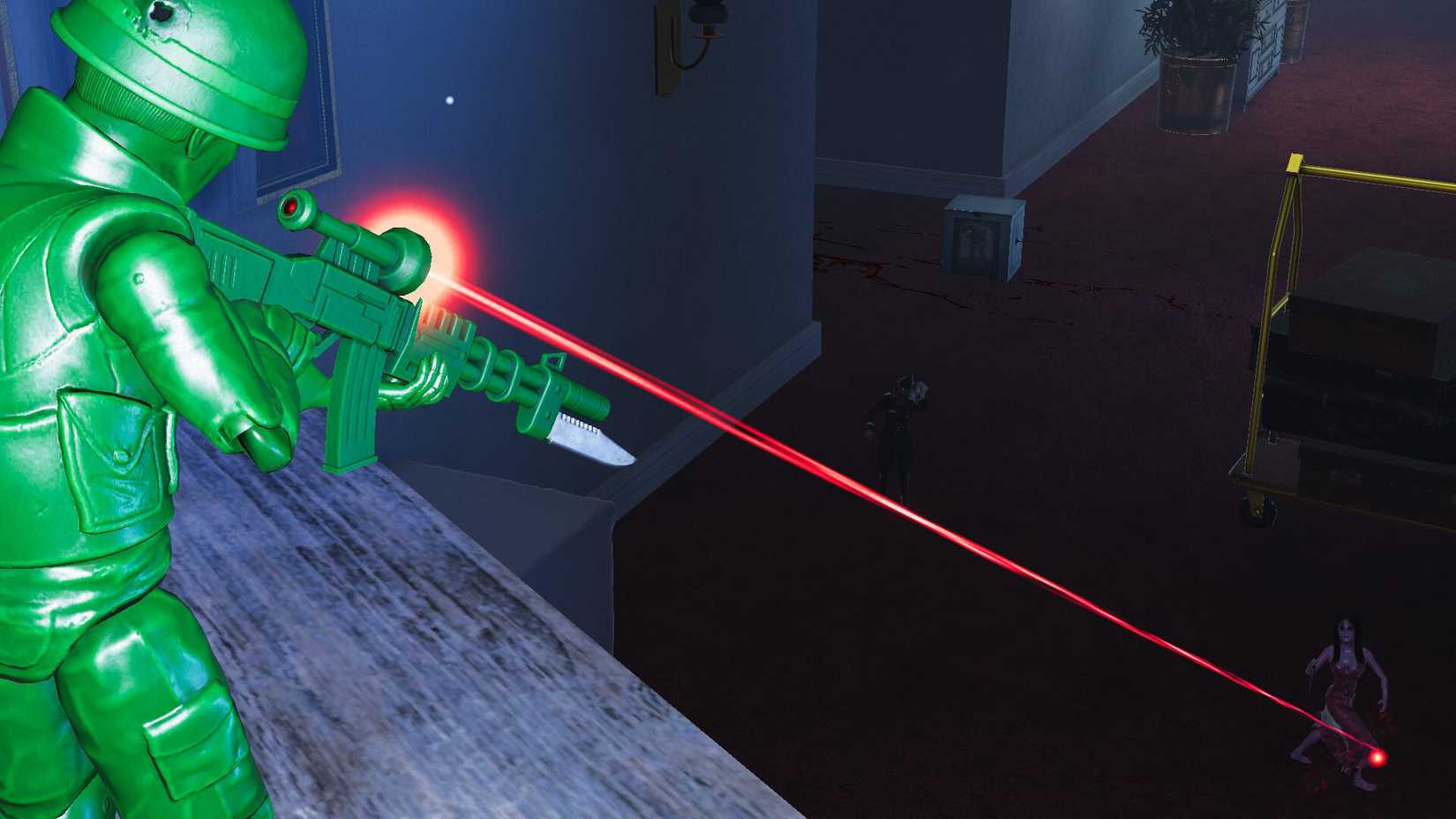 Puppenspieler, Spielzeugsoldat, der zielt