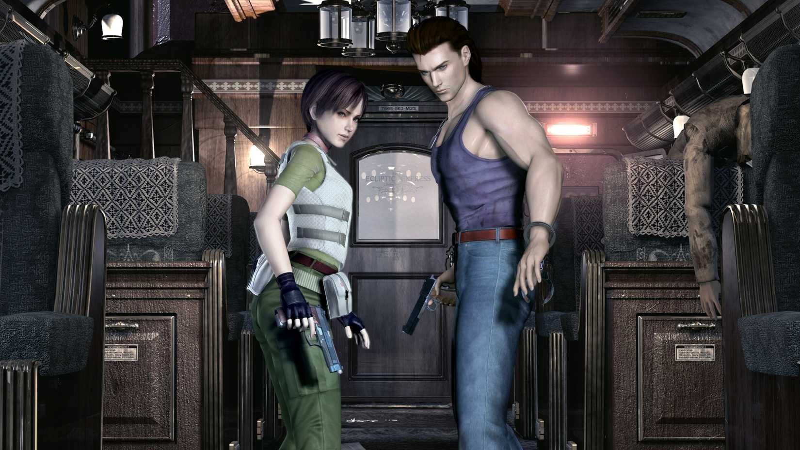 The protagonists in Resident Evil 0 on the train