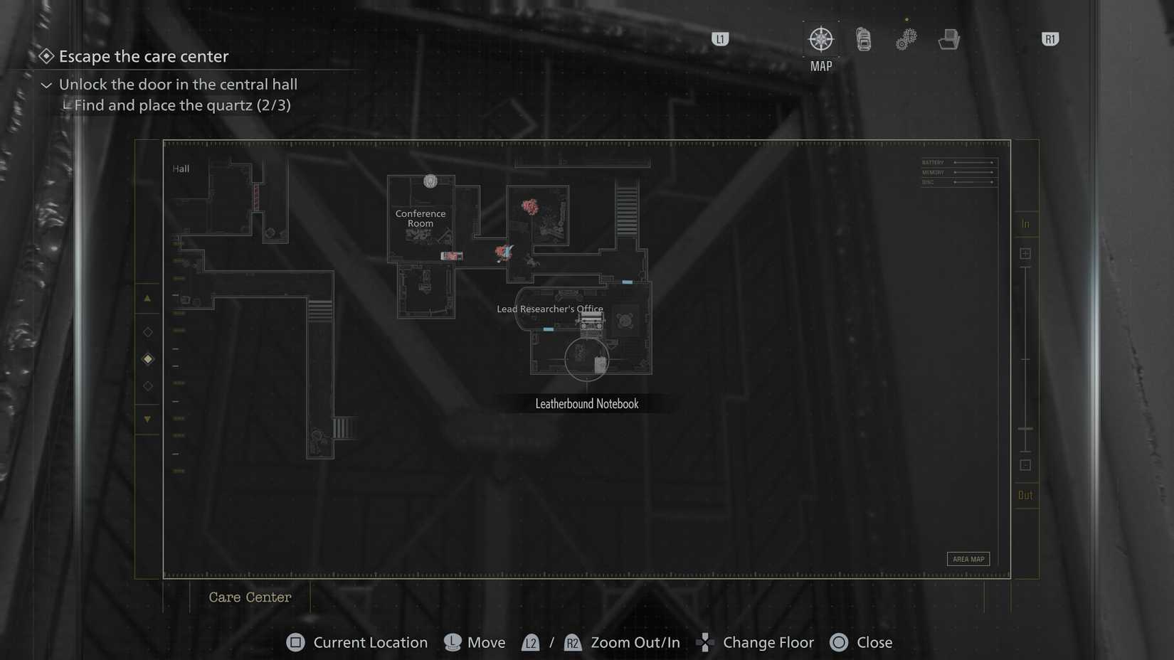 Resident Evil Requiem Lead Researcher's Office map