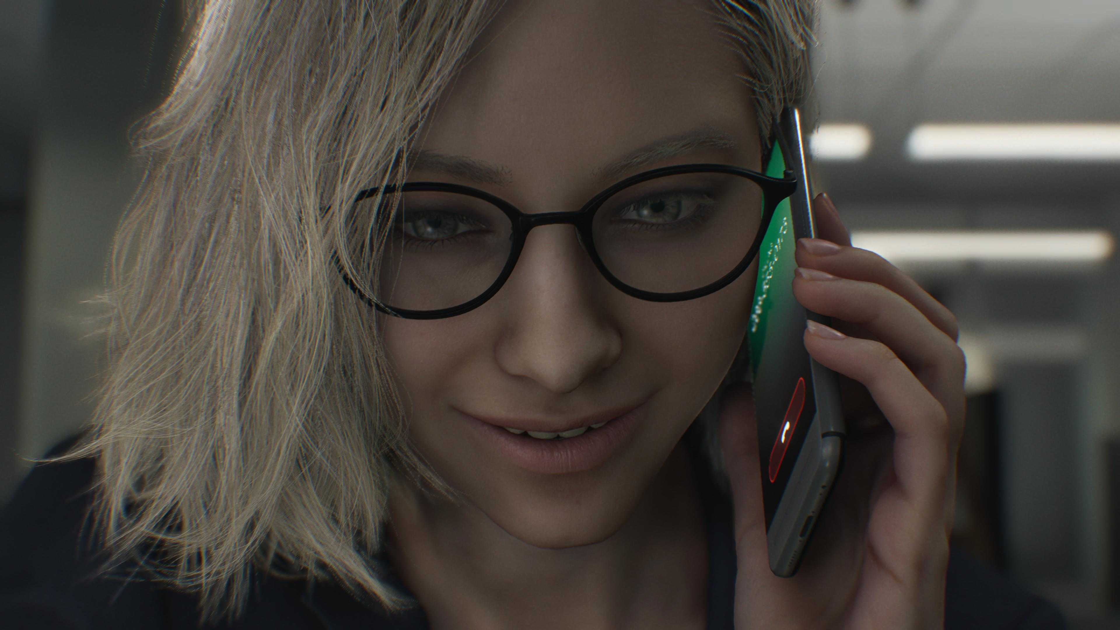 Grace on her cell phone in Resident Evil Requiem's mid-credits scene