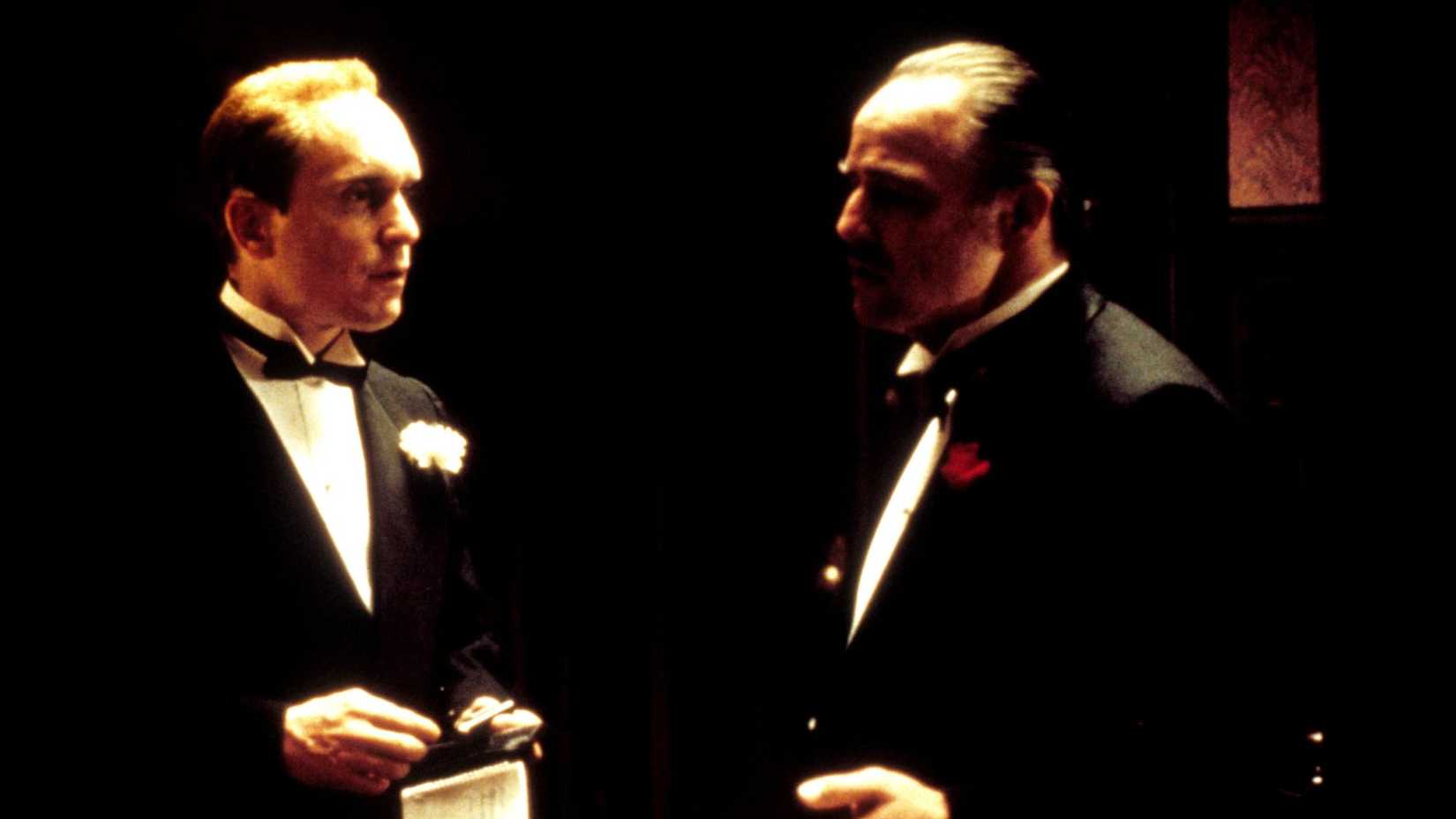 Robert Duvall als Tom Hagen und Marlon Brando als Vito Corleone in „Der Pate“.