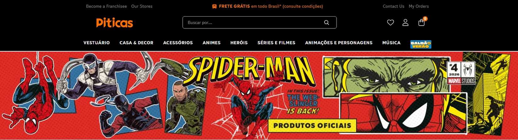 Skorpion, Bumerang und Vogelspinne in der Marketingkunst „Spider-Man Brand New Day“.