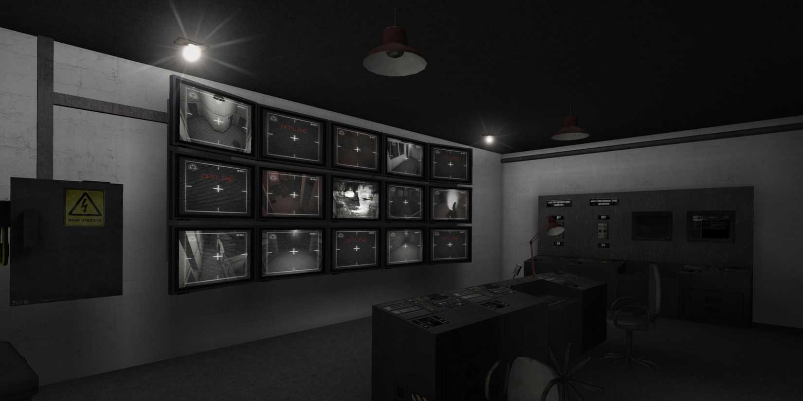 A Surveillance Room in SCP - Containment Breach.