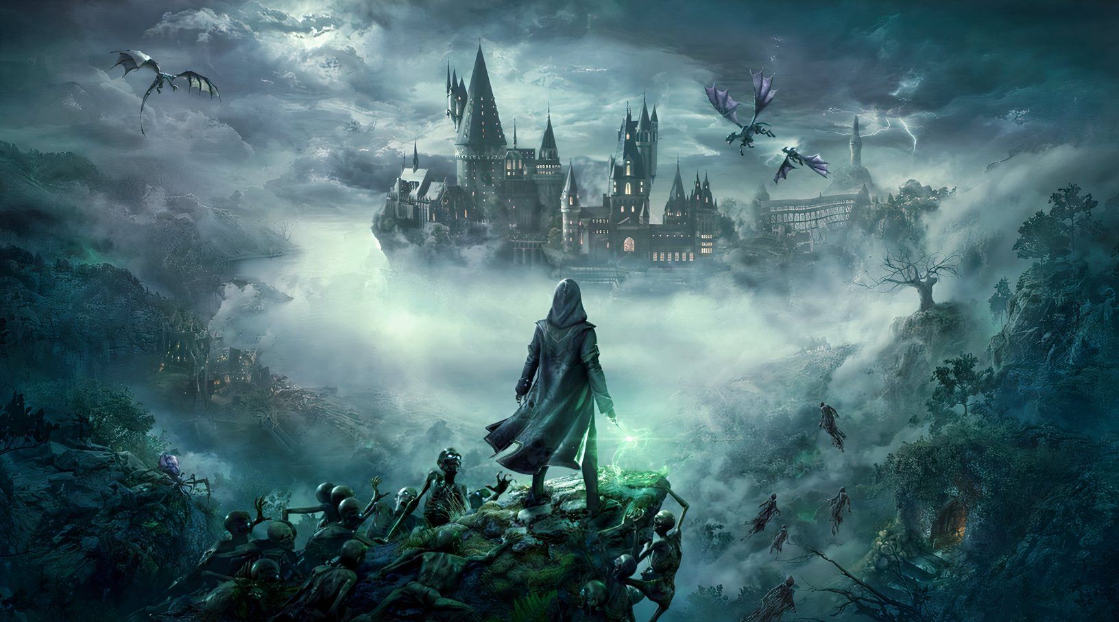 Hogwarts Legacy character overlooks the castle