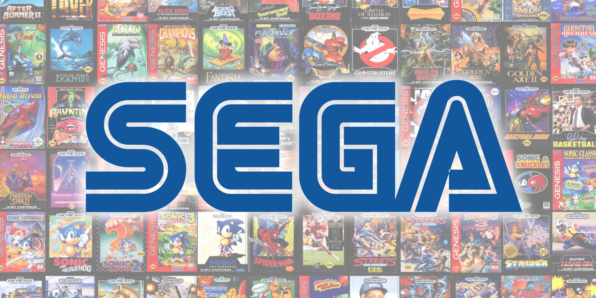 Sega logo in front of a gallery of Sega games - Gaming Featured Image (1)