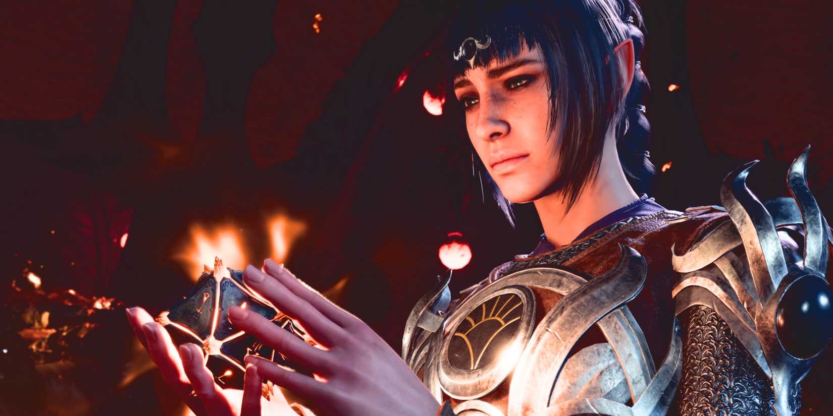 Shadowheart inspiziert ihr Relikt in Baldur's Gate 3