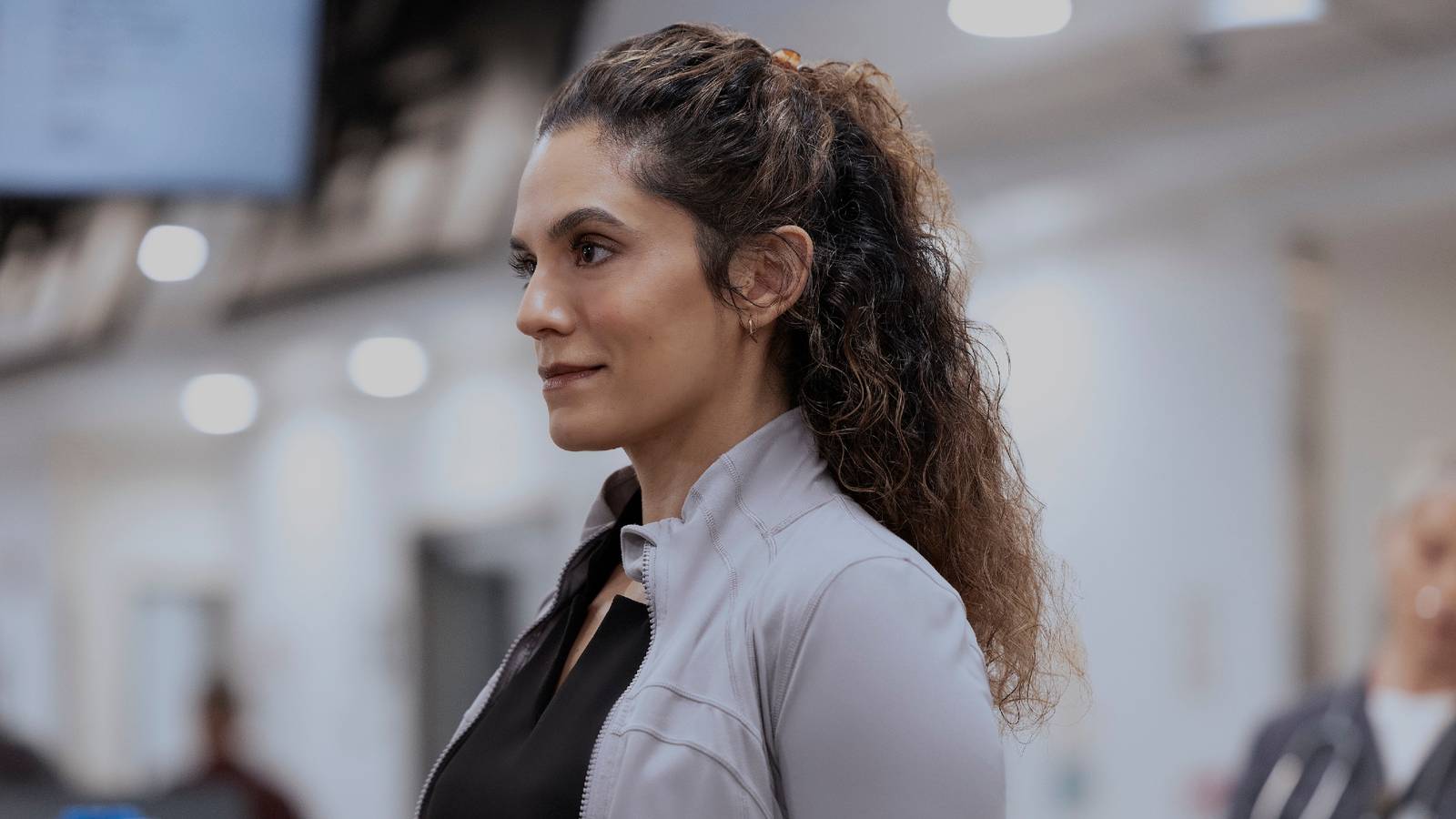 Side profile of Dr. Al-Hashimi in The Pitt season 2