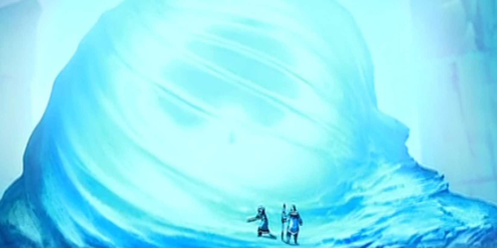 Sokka und Katara finden Aang in der ersten ATLA-Folge im Eis