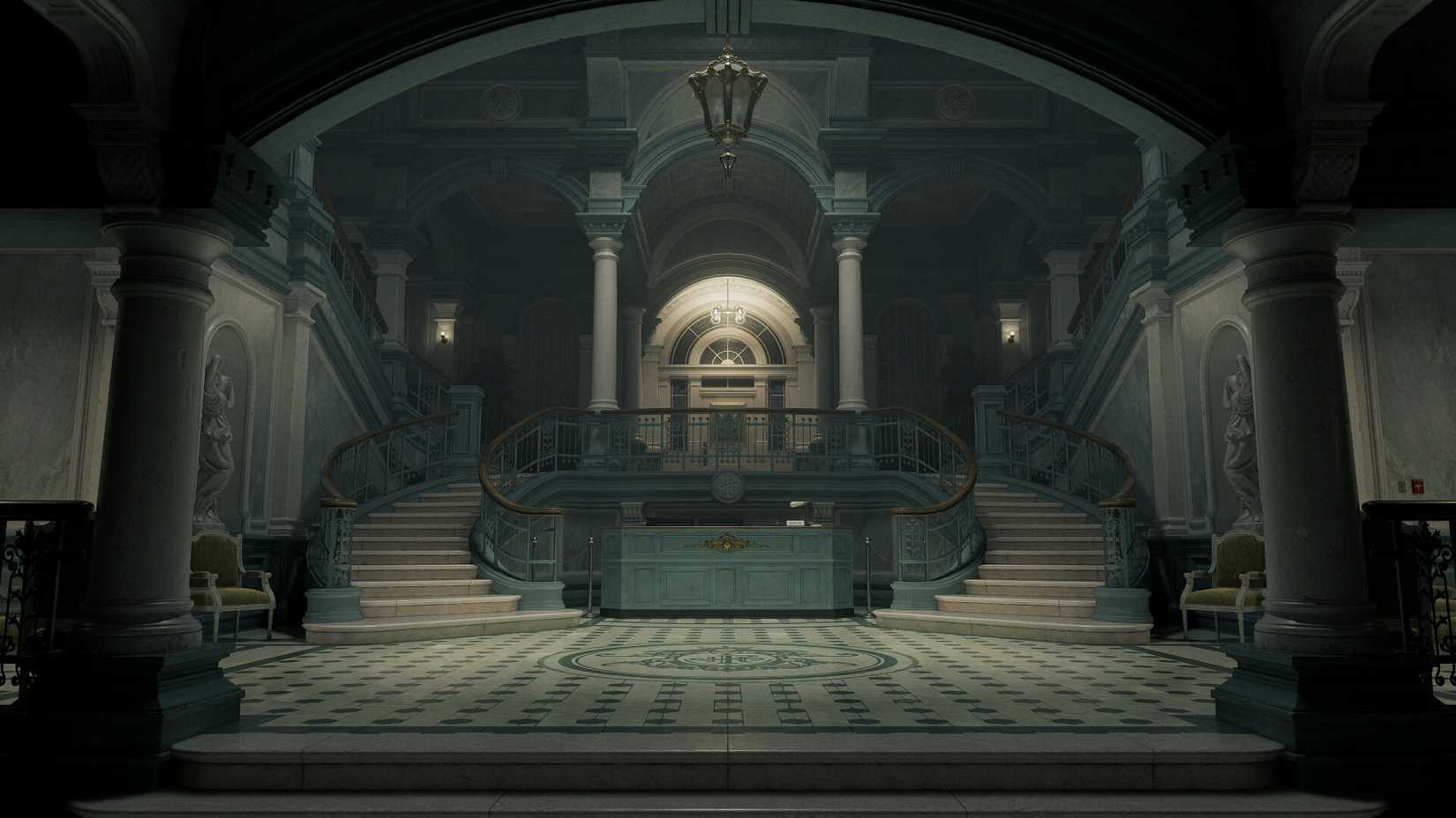 The Care Center lobby in Resident Evil Requiem