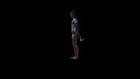 Stage 1 of building a scene with a Na'vi and creature in Avatar: Fire and Ash